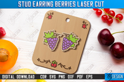 Stud Earrings Berries Laser Cut Bundle, Jewelry Template SVG Product Image 8