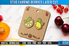 Stud Earrings Berries Laser Cut Bundle, Jewelry Template SVG Product Image 11