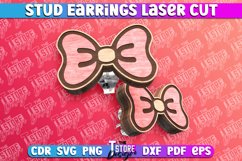 Bows Stud Earrings Laser Cut | Accessories Laser Cut SVG Product Image 1