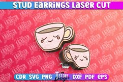 Cup Stud Earrings Laser Cut | Accessories Laser Cut SVG Product Image 1