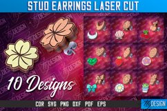 Stud Earrings Laser Cut SVG Bundle| Accessories | CNC File Product Image 1