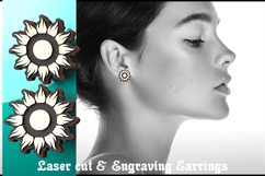Sun Stud Earrings SVG | Laser Cut Files Product Image 1
