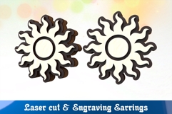 Sun Stud Earrings SVG Laser Cut File Product Image 2