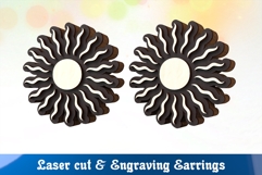 Sun Symbol Earrings | Stud Laser Cut SVG Product Image 2