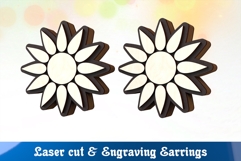 Laser Cut Sun Stud Earrings SVG Product Image 2