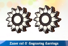 Sun Stud Earrings SVG | Laser Cut Files Product Image 2