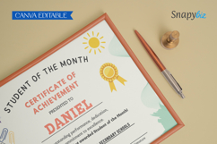 Student of the Month Certificate Printable Canva Template Product Image 2