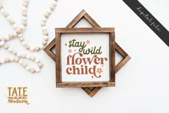 Stay wild flower child SVG cut file - boho girl dreamer png Product Image 2