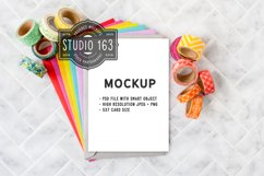 5x7 Card Mockup, White Card Mockup, Rainbow, PSD JPG Product Image 1