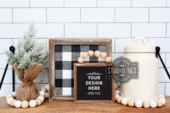 Black Sign Mockup, Square Frame Mockup, Christmas, JPEG Product Image 1