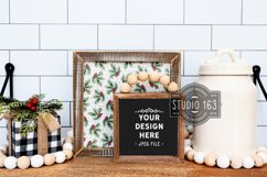 Black Sign Mockup, Square Frame Mockup, Christmas, JPEG Product Image 1