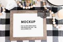 8x10 Wood Sign Mockup, Blank Frame, PSD JPG Product Image 1