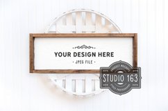 8x24 Farmhouse Sign Mockup, Square Blank Wood Frame, JPEG Product Image 1