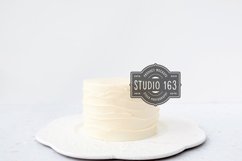 Cake Topper Mockup, White Cake Stock Photo, Minimalist Product Image 1