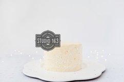 Cake Topper Mockup, White Cake Stock Photo, Twinkle Lights Product Image 1