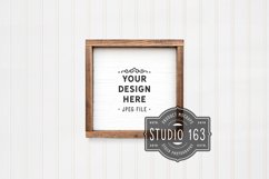 10x10 Farmhouse Sign Mockup, Square Blank Wood Frame, JPEG Product Image 1