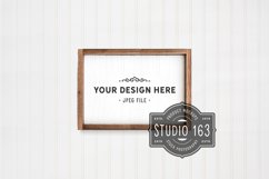 10x14 Farmhouse Sign Mockup, Square Blank Wood Frame, JPEG Product Image 1