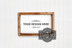 7x12 Farmhouse Sign Mockup, Square Blank Wood Frame, JPEG Product Image 1