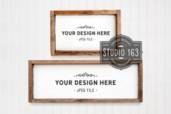 Dual Farmhouse Sign Mockup, Square Blank Wood Frame, JPEG Product Image 1