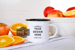 Camp Mug Mockup | White Enamel Coffee Mug Product Image 1