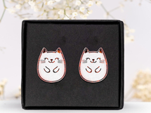 Cute Cat Earrings Laser Cut. Laser Cut earrings SVG. Product Image 2