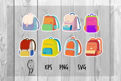 Colorful Backpack Sticker Bundle School Bag SVG PNG EPS Clip Product Image 1