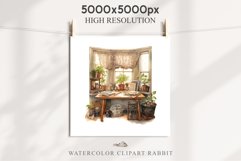 Study Corner Clipart Artist Workspace PNG Scrapbooking Art boho cozy interior table desk Transparent art workshop designs sublimation kids printable digital watercolor Study Corner Clipart, Artist Workspace PNG,  jpeg boho cozy interior table, work desk
