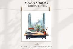 Study Corner Clipart Artist Workspace PNG Scrapbooking Art boho cozy interior table desk Transparent art workshop designs sublimation kids printable digital watercolor Study Corner Clipart, Artist Workspace PNG,  jpeg boho cozy interior table, work desk