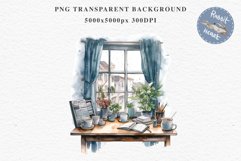 Study Corner Clipart Artist Workspace PNG Scrapbooking Art boho cozy interior table desk Transparent art workshop designs sublimation kids printable digital watercolor Study Corner Clipart, Artist Workspace PNG,  jpeg boho cozy interior table, work desk
