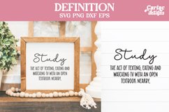 Study Definition SVG Cut File and Sublimation