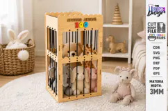 Stuffed Animal Zoo Storage Laser Cut | Kids Toy Storage Box Product Image 1