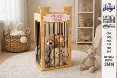 Stuffed Animal Zoo Storage Laser Cut | Kids Toy Storage Box Product Image 1