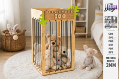 Stuffed Animal Zoo Storage Laser Cut | Kids Toy Storage Box Product Image 1