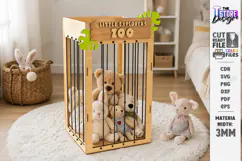 Stuffed Animal Zoo Storage Laser Cut | Kids Toy Storage Box Product Image 1