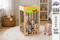 Stuffed Animal Zoo Storage Laser Cut | Kids Toy Storage Box Product Image 1
