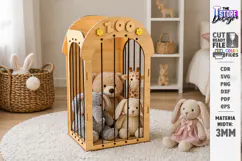 Stuffed Animal Zoo Storage Laser Cut | Kids Toy Storage Box Product Image 1