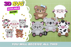 Stuffed Animals 3D SVG Product Image 1