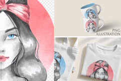 Stylish Girl with Bandana PNG Illustration Product Image 1