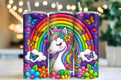 Stylish Unicorn Kids Tumbler Wrap PNG Product Image 1