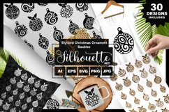 Stylized Christmas Ornament Baubles Silhouette Pack Product Image 1