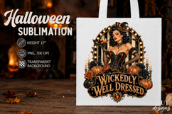 Pin up Witch Spooky circus Vintage Halloween quote Pumpkin Product Image 3