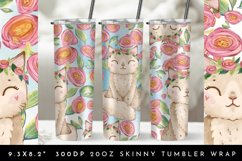 Cat Tumbler Wrap PNG Kitten Sublimation Design 20oz Tumbler Product Image 3