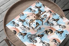 Horses Watercolor Seamless Pattern Watercolor Horses Product Image 2