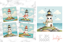 Autumn lighthouse coaster sublimation design Product Image 1