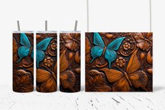 Embossed Flowers &amp; Butterflies 20oz Tumbler Sublimation Product Image 1