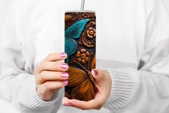 Embossed Flowers &amp; Butterflies 20oz Tumbler Sublimation Product Image 2