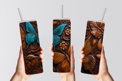 Embossed Flowers &amp; Butterflies 20oz Tumbler Sublimation Product Image 3