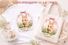 Reading Coquette Bunny Sublimation Design, Just One More Product Image 1