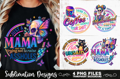 Funny Skeletons Sarcastic Adult humor Retro PNG Sublimation Product Image 3