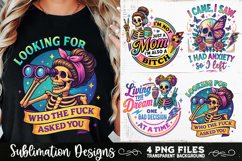 Funny Skeletons Sarcastic Adult humor Retro PNG Sublimation Product Image 6